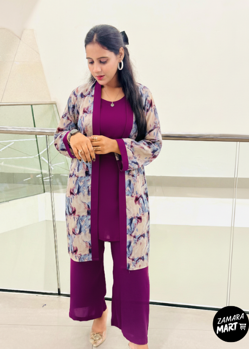 Georggete Grip Long Gown Trouser