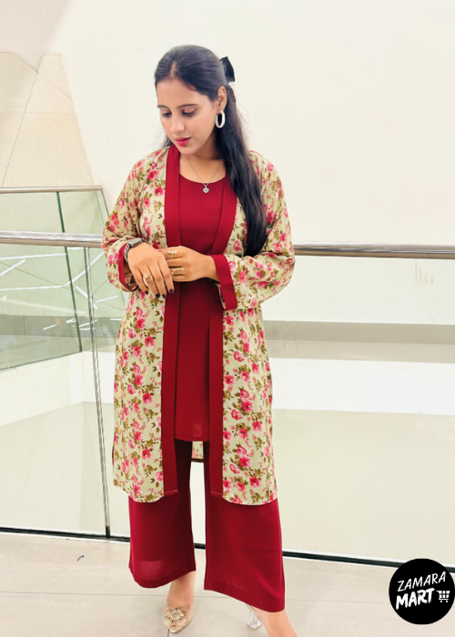 Georggete Grip Long Gown Trouser