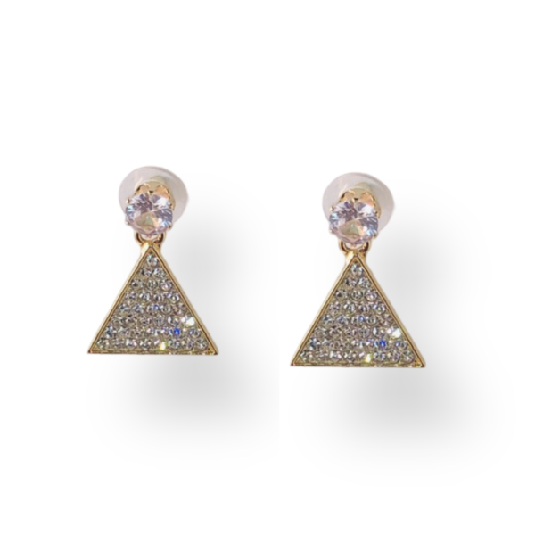 Radiant Triangle Crystal Earrings - Image 2